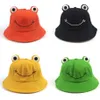 Parent-Kid Cartoon Frog Bucket Chapéu Panama Pesca Boné Bonito Froggy Hat Homem Mulheres Bob Chapeau Ao Ar Livre Sol Pescador Chapéus