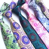 Fashion Accessories Novelty Men Neck Ties 8cm Blue Necktie For Male Paisley Floral Bowtie