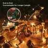 US Plug Christmas Tree Light 100leds 200leds Guirlandes lumineuses à LED Certifié UL Fil vert Lampe de fée de vacances pour la décoration de jardin de guirlande de patio de Noël