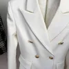 HIGH STREET est Designer Blazer Dress Women's Double Breasted Lion Buttons Notched 210521