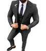 2021 Bröllop Tuxedos Custom Made Groom Wear för Slim Fit Mäns Business Dress Passar Prom Party Middag Datum Plus Storlek 3 Pics Set (Jacka + Vest + Byxor) One Button