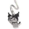 Hip Hop glacé petit diable dessin animé pendentif collier plaqué or blanc Micro pavé Zircon Bling bijoux pour hommes femmes