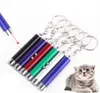 Mini Cat Red Laser Pen Key Chain Funny LED Light Pet Toys Keychain Pointer Pens Keyring for Cats Training Play Toy Flashlight RRB13593