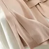 Summer Two Piece Sets Wide Leg Pants Suits for Women 2021 New Knitted Half Sleeve Casual Loose Outfits Y0625