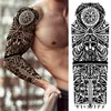 Pełne ramię Tymczasowe Tatuaże Rękaw dla mężczyzn Kobiety Realistyczne Fałszywe Tatuaży Warrior Lion Tiger Flower Tatoo Naklejki