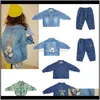 Kleidung Baby Mutterschaft Drop Lieferung 2021 Herbst Winter Kinder Denim Jacke Für Jungen Mädchen Niedlichen Cartoon Print Mantel Baby Kinder mode Outwe