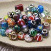 Mix Handmade Lampwork Kolorowe Glazura Big Hole Round Koraliki 14mm Luźne Koraliki Charms Fit Europejskiej Bransoletki DIY Biżuteria Większość