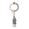 Keychains Silicone Beads Bracelet 3 Layers Fringe Cotton Tassel Wrist Key Chain Daily Gift Bangle Ring Bag Accessory Wholesale Miri22