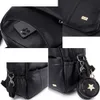 Mode PU svart blöja ryggsäck för baby stor kapacitet vattentät fickor blöja väska för mor resa barnvagn 341025