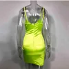 New1 Night Satin Tight Women Sexy Cut-out Neon Summer Dress Woman Ladies Party Bodycon