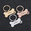 Personalized Pet Dog ID Tag Keychain Engraved Name For Cat Puppy Collar Pendant Keyring Bone Accessories Tag ID Card2742