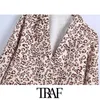 Women Fashion Animal Print Blouses Vintage Long Sleeve Button-up Female Shirts Blusas Chic Tops 210507
