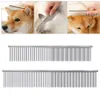 Peignes pour animaux de compagnie en acier inoxydable chat chien toilettage outils professionnels dents arrondies pour enlever les nœuds enchevêtrements barbier