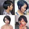 Sapphire Short Pixie Lace Wigs Pixie Cut Wig Straight Brazilian Remy Hair 150 Density Machine Made Human Hair Wigs For Women5216351