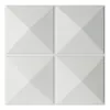 Art3d 50x50cm Eco 3D Plastic Wall Panels Soundproof Textured Design Board Stickers White for Living Room Bedroom,Wallpapers (Pack of 12 Tiles)