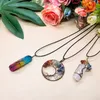 3 pair pendant necklaces tree of life copper wire wound natural quartz aura Healing Crystal Point chakra Jewelry Gift