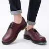 Vrouwen man klassieke jurk schoenen veter-up echte lederen platte hak loafers casual schoen groot formaat 35-46