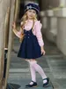 2021 Odzież dziecięca Dziewczyny Dress + Koronkowa T Shirt 2 Sztuk Zestaw Księżniczka Baby Kids Jesień New Arrival Korean Bluzka + Sukienka Zestawy G1129