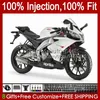 Corps d'injection Pour Aprilia RSV4 RSV-1000 RSV 1000 R RSV1000R 39No.23 RSV1000 R RR 09 10 11 12 13 14 15 RSV1000RR 2009 2010 2011 2012 2013 2014 2015 Carénage Blanc Perle