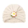 En vrac 20 pc/lot nouveau Turban tricoté bébé filles garçons automne hiver chaud tricot bonnets casquettes pour enfants fleur casquette chapeau enfants bandeau