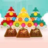 Tiktok kerstboom vorm sleutelhanger sensorische fidget bubble push poo-zijn stress relief bal sleutelhanger decompressie speelgoed DHL verzending BS29
