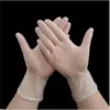 Gants jetables 100 pièces PVC manipulation des aliments gant Transparent Latex jardin maison nettoyage S/M/L/XL