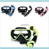 Sports nautiques en plein air masques de plongée tuba étanche anti-buée lunettes de plongée en apnée lunettes avec respiration facile masque de plongée à sec goutte