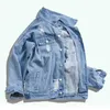 Giacca di jeans da uomo Hip Hop Streetwear Testa di cane Stampa Cowboy Strappato Distressed Jean Jacket Uomo Donna Giacca casual di marca 211009