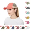 11 color Ponytail Hat Washed Cotton Snapback Caps Messy Bun Summer Sun Visor Gorra de béisbol al aire libre Party hat Party Supplies T2I52099