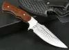 Special Offer Straight Hunting Knife 3Cr13Mov Drop Point Satin+Laser Pattern Blade Full Tang Rosewood Handle Knives With Leather Sheath