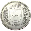 (1922-1928) 6 قطع تاريخ للاختيار سويسرا (confederation) كرافت 5 ممارس (5Franken) نسخ عملة (37 ملليمتر) المعادن يموت تصنيع سعر المصنع