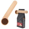 Wood Coffee Scoop With Bag Clip Tablespoon Solid Beech Wood Measuring Scoop Tea Coffee Bean Spoon Clip Gift Wholesale DAW223