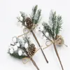 Christmas Tree Decor Simulation Cedar Berries Bouquet Home Decoration Xmas Ornaments Ormosia Bouquets DIY garland Pine Cone BH4962 WLY