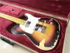 Master Builded Andy Summers Tribute Heavy Relic 3 Tone Sunburst Electric Guitar Active Wires, Boost Tuner H Switch to S Pickup, Coil Split, Vintage Tuners