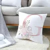 Pillow Letters Pink Floral Decorative Cushions Pillowcase Polyester Cushion Cover Throw Pillows Sofa Decoration Pillowcover