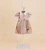 여자 드레스 디자이너 어린이 옷 여름 격자 무늬 공주 짧은 소매 면화 2-6 트 아기 소녀 드레스