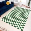 Tapis Flanelle Damier Tapis Grands Tapis Pour Salon Antidérapant Vert Tapis De Sol Doux Tapis De Chevet Fille Chambre Déco W7c6