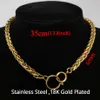 Punk Küba Chokers Kolye Kadın Yaka Altın Renk StainLsteel Tıknaz Kalın Zincir Daire Kolye Hip Hop Erkekler Boyun Takı X0509