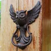 2 stycken Rustik gjutjärnsugl Dekorativ dörrknocker Traditionell antik stil Dörrhandtag Dörrlokal Landsbygdsdekoration Monterad Metal Craft Gate Ornate