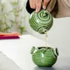 Drinkware Çin Porselen Çay Setleri Lohan Kung Fu Çin Celadon Ware Teaset 1 Çaydanlık 6Teacup 1 Fuarı Kupası B010