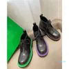 Designer- Martin stivali donna con suola spessa sneaker da viaggio con lacci piattaforma in pelle lady nera stivale casual morbida pelle bovina scarpe da donna alte