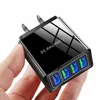 Snabb snabb laddare 4usb portar bärbar AC Home Travel Wall Charger EU US UK 3.1A Power Adapter för iPhone 15 12 13 14 Pro Max Samsung HTC Android Phone PC Mp3