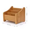 3 Grid Bamboo Remote Control Storage Box Stationery Headphone Cable Cell Phone Desktop Organizer 211112
