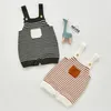 Autumn Winter Infant Baby Boys Girls Stripe Pocket Knit Braces Rompers Clothing Kids Girl Vest Clothes 210429