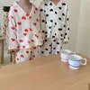 Milancel Sonbahar Çocuklar Pijama Set Kalp Baskı Kızlar Uyku Pamuk Erkek Pijama Kapalı Suit 211105