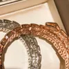 BUIGARI ormarmring högkvalitativa diamanter 18K guldpläterade Fabriksförsäljningssmycken Armband för kvinna Armband lyxdesigner AAAAA mode premiumpresenter