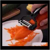 Kök, Matsal Bar Hem GardenMultifunktionell 4 i 1 Rotary Peeler 360 graders morot Potatis Orange Opener Vegetabilisk Frukt Slicer Cutter Ki