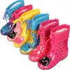 Çocuklar Yağmur Botları Sonbahar Kış Peluş Sıcak ayak bileği Botları Erkek Çocuk Çocuk Toddler PVC Su geçirmez Su Ayakkabı Bebek Kızlar263H