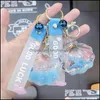 Keychains Mode Accessories Lovely Girl Heart Dream Shell Drijvende fles Cartoon Jelly Leather Rope Car Key Chain Bag Pendant Drop Delive