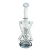 Vintage Pulsar GB 10.5INCH TRIFECTA DOUBLE RECYCLER Glass BONG Hookah Smoking Pipes Oil Burner with bowl or Banger can put customer LOGO